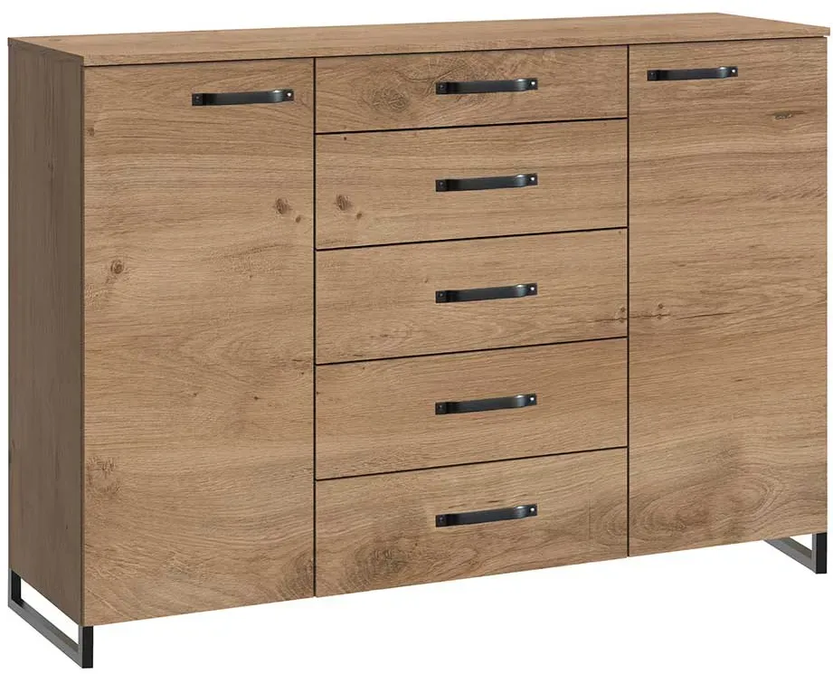 Industriestil Sideboard mit fünf Schubladen Bügelgestell