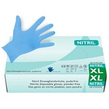 Hypafol Nitril-Handschuhe S-XL, Puderfrei I (100-St) mit Rollrand, Finger texturiert blau XL