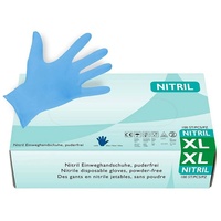 Hypafol Nitril-Handschuhe S-XL, Puderfrei I mit Rollrand, Finger texturiert blau XL