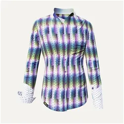 HYPERLINK - Violett grün gekachelte Bluse - GERMENS