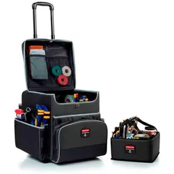 Rubbermaid Quick Cart S | Kompakter robuster wendiger Reinigungstrolley | HxBxT 43,2x36,3x42cm | Anthrazit von PROREGAL