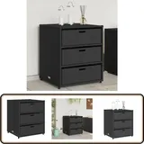 Vidaxl - Gartenschrank Schwarz 55x59x69 cm Poly Rattan - Outdoor-Schrank - Gartenschrank - Stauraum - Gartenorganisation - Polyrattan