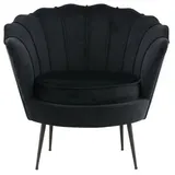 Livetastic Sessel Calais Samt 83 x 76 x 77 cm Schwarz
