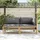 vidaXL Garten-Lounge-Set 2-tlg. dunkelgrau Bambus
