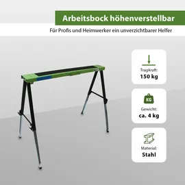 Baumarktplus Arbeitsbock klappbar höhenverstellbar bis 91 cm Gerüstbock Unterstellbock Stützbock