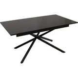 MCW Esszimmertisch MCW-O57, Ausziehtisch Esstisch, Eisen MDF ausziehbar 160-200x90cm ~ Stein-Optik schwarz