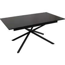 MCW Esszimmertisch MCW-O57, Ausziehtisch Esstisch, Eisen MDF ausziehbar 160-200x90cm ~ Stein-Optik schwarz