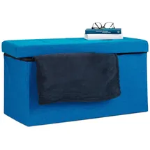 Relaxdays Faltbare Sitzbank XL, mit Stauraum, Sitzcube mit Fußablage, Sitzwürfel als Aufbewahrungsbox, 38x76x38 cm, blau