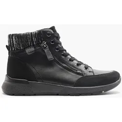 Hoher Leder Komfort Sneaker Sneaker - Damen - schwarz