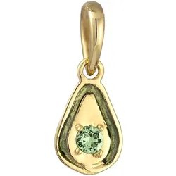 Elli Frucht Avocado Glas Kristalle Hellgrün 925 Sterling Silber vergoldet OneSize Damen 