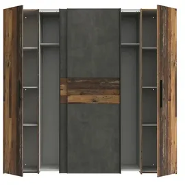 Forte Drehtürenschrank Kalixtus 200,1 x 190,5 x 61,6 cm Grau