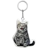 Eletizy Personalisierte Kissen Foto Haustier, Benutzerdefinierte Hund Katze/Bild/Menschen, Doppelseitiger 3D-Druck, Fotogeschenk für Geburtstag, Erntedankfest, Weihnachten (10cm Schlüsselanhänger)