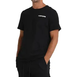 Sixth June Youth Culture Herren T-Shirt mit Flammen und Globus-Rückenprint Rundhals-Shirt Kurzarm-Shirt 23331 Schwarz - S