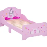 Homcom Kinderbett Prinzessin 140 x 70 cm MDF rosa