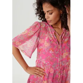 Aniston CASUAL Sommerkleid Blumen/Paisley Gelb/Orange/Pink/Rosa/Rot 44