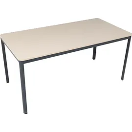 furni24 Schreibtisch Nova 160x80x75 cm, Sandfarbe/anthrazit