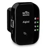 WLAN Verstärker Repeater(300 Mbit/s, Ethernet-Port, WPS, AP Modus, kompakte Bauweise, LED-Indikator, Mini WiFi Extender kompatibel zu Allen WLAN Geräten) -Schwarz