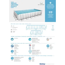 BESTWAY Power Steel Frame Pool Set 732 x 366 x 132 cm inkl. Filterpumpe