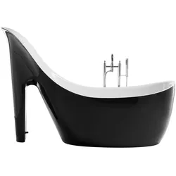 Badewanne freistehend schwarz-weiß High Heel 180 x 80 cm COCO