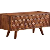 Wohnling Lowboard WL6.558, Sheesham Massivholz, mit Klapptür, Design TV-Schrank Hoch, Fernsehtisch Fernsehschrank Modern, Fernsehkommode Wohnzimmer - Braun