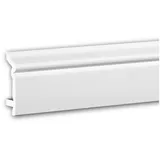 Profhome 653107 Sockelleiste Fußleiste Stuckleiste aus Polyurethan Stoßfest 2 m 200 cm x 2,2 cm x 8,0 cm Weiß