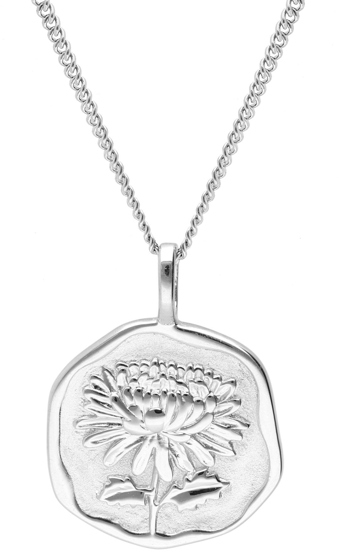 trendor 68000-11 Halskette mit Monatsblume November 925 Silber Rhodiniert, 45 cm