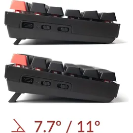 Keychron K8 Version 2 Kabellose Mechanische Tastatur, Bluetooth/USB-C, RGB, LED, QMK/VIA, Hot-swap, Programmable, PBT Keycaps, for Mac Windows, Super Red Switch