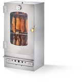 KAISER COMPANY '50' Hochwertiger Räucherofen/Räucherschrank aus Edelstahl - Holzbefeuerung I Tragbarer Smoker 80 cm I Perfekt zum Räuchern I Passen bis zu 10kg Fleisch I mit Zubehör I NICHTROSTEND