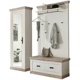furn.design Rovola Garderobenkombination 190 x 201 x 45 cm weiß