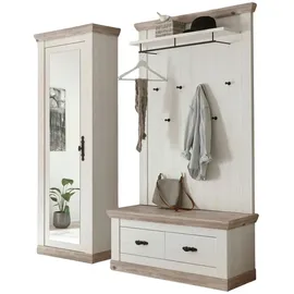 furn.design Rovola Garderobenkombination 190 x 201 x 45 cm weiß