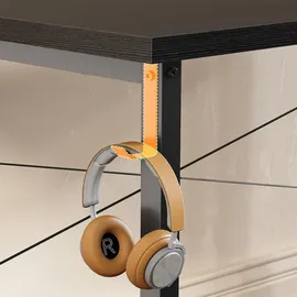 luxuskollektion ODK Schreibtisch Schwarz 120x50x74cm Bürotisch Mit Stauraum - Kopfhörerhalter