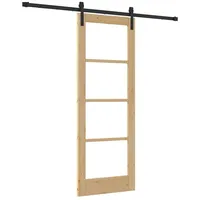 vidaXL Haustür Schiebetür ORKDAL Natürlich und Schwarz 73,5 x 198,5 cm (1-St) schwarz
