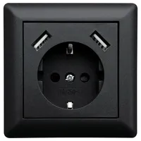 LEDmaxx USB-Steckdose 1fach Schwarz