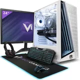 Vibox V-256 Gaming PC Set Komplett - Monitor 23 Zoll - AMD Ryzen 5 5500 4,1 GHz - Nvidia RTX 4060 8 GB - 16 GB RAM - 480 GB SSD - Windows 11 - WiFi