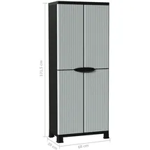 vidaXL Kunststoffschrank 0,68 x 0,39 x 1,72 m Rattan-Design