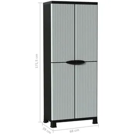 vidaXL Kunststoffschrank 0,68 x 0,39 x 1,72 m Rattan-Design