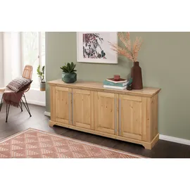OTTO home Kommode OTTO HOME "Melissa", beige (natur), B:171cm H:70cm T:39cm, Massivholz, Sideboards, Kommode, aus massiver Kiefer, FSC zertifiziert, 4-türig, Breite 171 cm