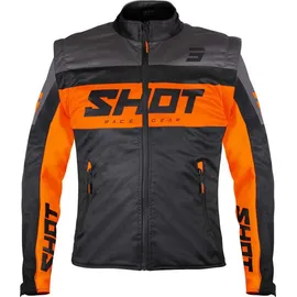 Shot Motorradjacke Softshell Lite Motocross Jacke winddicht wasserabweisend orange|schwarz XXL