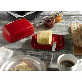 Emile Henry Butterschale Keramik Rot 16,5x11,5x7,5 cm