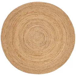 Teppich CARPETFINE "Nele Juteteppich Naturfaser", beige (natur), H:6mm Ø:150cm, Jute, Teppiche, geflochtener Wendeteppich aus 100%Jute, in rund und oval, viele Größen