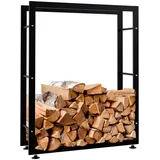 CLP Kaminholzständer Keri V2 100 x 25 x 80 cm schwarz