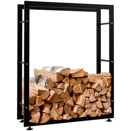 CLP Kaminholzständer Keri V2 100 x 25 x 80 cm schwarz