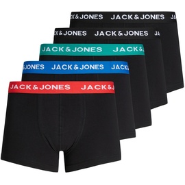 JACK & JONES Herren Boxershort 5er Pack JACHUEY TRUNKS 5 Einheiten & Black - 2XL