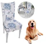 Junyito Stuhlhussen 4er 6er Elastische Set Stuhlhussen Universal Stretchhusse Stuhlbezug Stretch für Stuhl Esszimmer (O-Grau/Mimose, 6 Stücke)