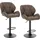 Woltu Barhocker 2er Set, Barstuhl Tresenhocker Bistrohocker mit Rückenlehne, höhenverstellbar, drehbar, Kunstleder Stahl, Dunkelbraun - Dunkelbraun