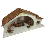 Elmato 14881 Weihnachtskrippe, Krippenstall, Holzhaus Krippe