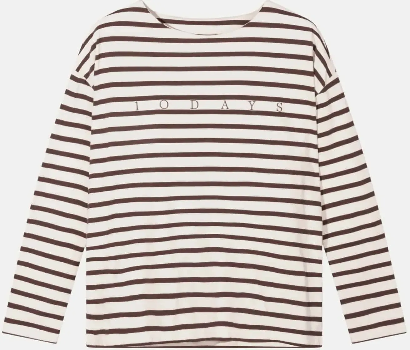 Oversized Fit Top mit Streifenmuster Braun XS