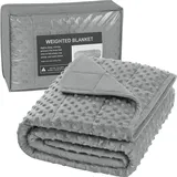 Woltu Gewichtsdecke Kinder, doppelseitig, Weiche Baumwolle & Minky Dots Grau, 90x120 cm, 1,4kg - Grau