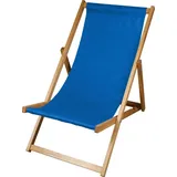 Liegestuhl Strandliege Sonnenliege Gartenliege Holz Geölter Liege Holzstrandliege 120kg Blau - Blau