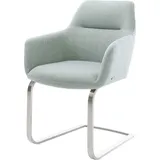 DeLife Schwingstuhl Pejo-Flex Stripes Mint Freischwinger flach Edelstahl